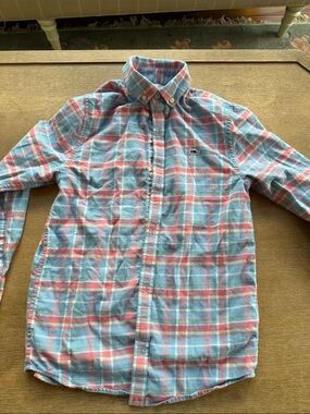 Vineyard Vines Plaid Button-Down Shirt in Light Blue & Pink